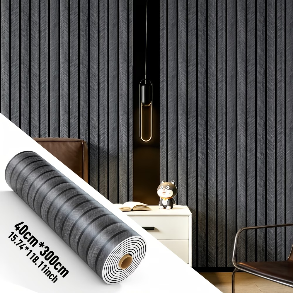Pvc Panel Background - Zelfklevende wandpanelen met houtnerf, waterdichte 3D-roostersticker