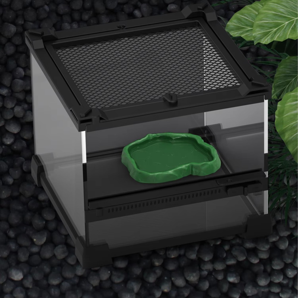 Water Dish Reptile - Nieuwe ABS Resin Reptielen Voederbak Steenstructuur