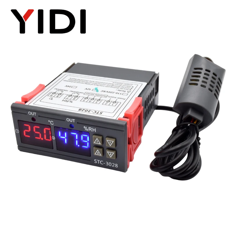 Digital Hygrometer Probe - STC-3028 Led Digitale Thermostaat Temperatuur Vochtigheid