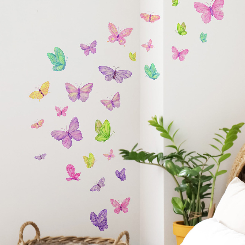 Pvc Panel Background - Romantische vlinder muurstickers creatieve huis muur