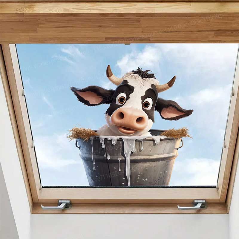 Pvc Panel Background - Leuke koe muurstickers zelfklevend behang voor