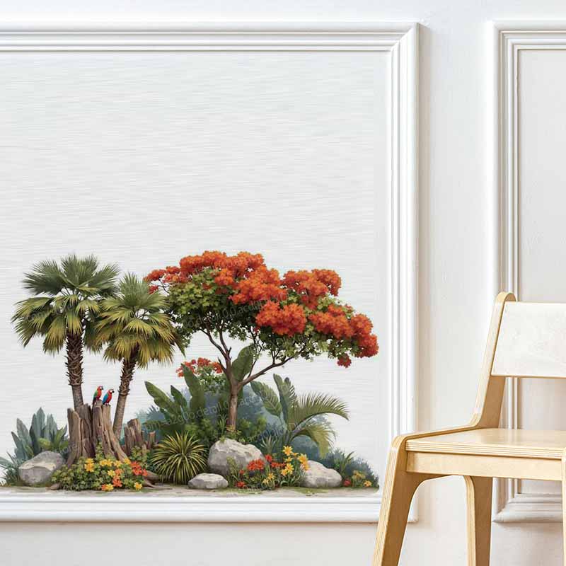 Tropische planten bloemenboom  - Pvc Panel Background recensie en prijs