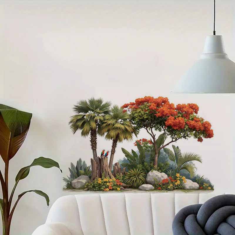 Tropische planten bloemenboom  - Pvc Panel Background recensie en prijs